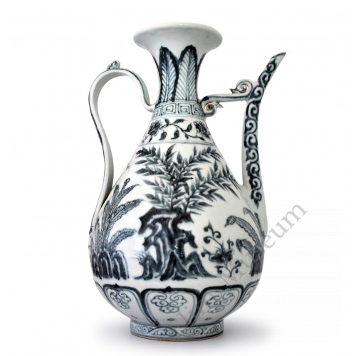 1379 A Ming B&W "Three-Friends" ewer